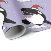 Christmas Orca Killer Whale Geschenkpapier (Rolleneckpunkt)