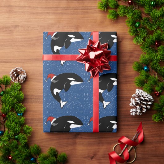 Christmas Orca Killer Whale  Geschenkpapier (Feiertagsgeschenk)