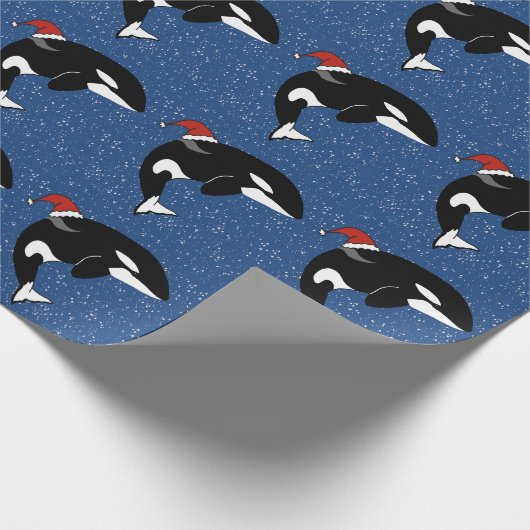 Christmas Orca Killer Whale Geschenkpapier (Ecke)