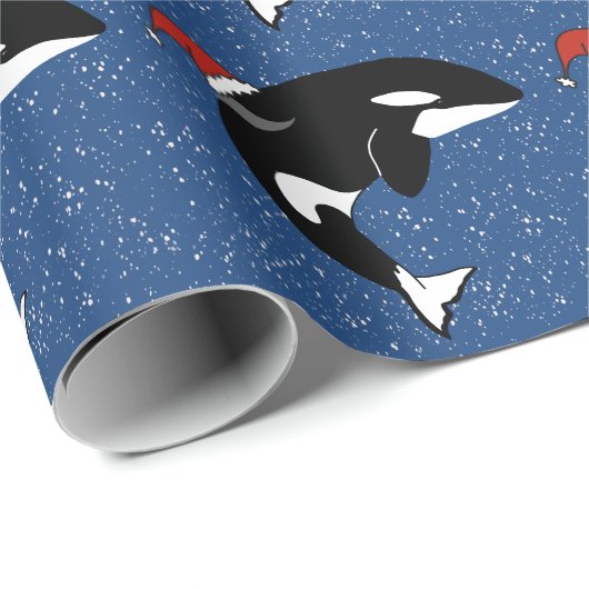 Christmas Orca Killer Whale  Geschenkpapier (Rolleneckpunkt)