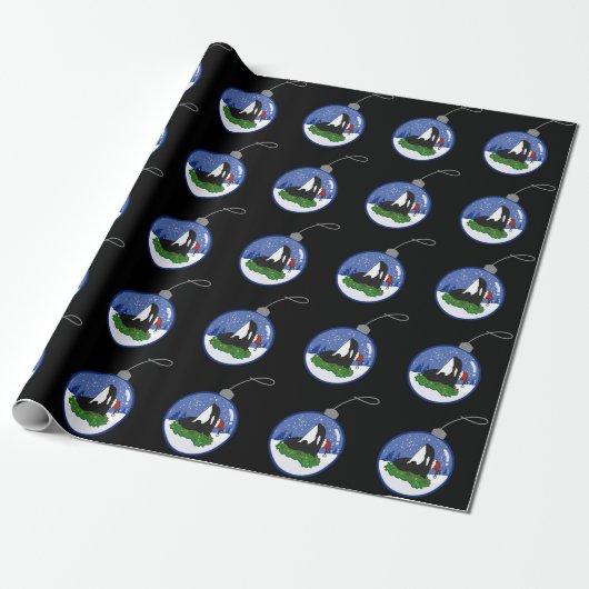 Christmas Orca Killer Whale Geschenkpapier (Ungerollt)