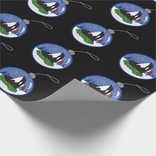 Christmas Orca Killer Whale Geschenkpapier (Ecke)