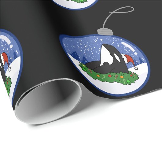 Christmas Orca Killer Whale Geschenkpapier (Rolleneckpunkt)