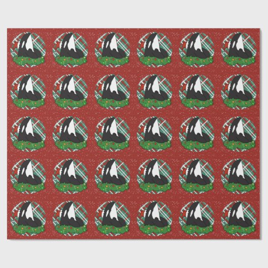 Christmas Orca Killer Whale Geschenkpapier (Flach)