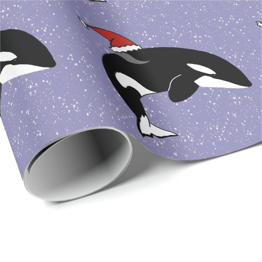 Christmas Orca Killer Whale Geschenkpapier (Rolleneckpunkt)