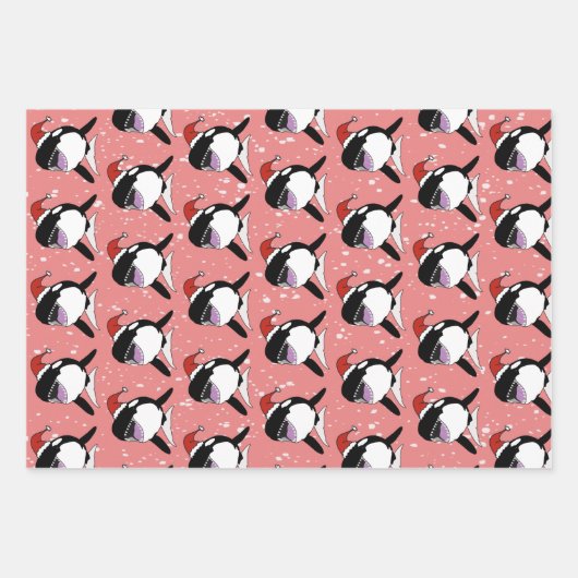 Christmas Orca Killer Whale Geschenkpapier Set (Vorderseite)