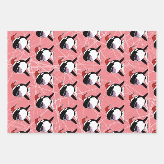 Christmas Orca Killer Whale Geschenkpapier Set (Vorderseite 3)