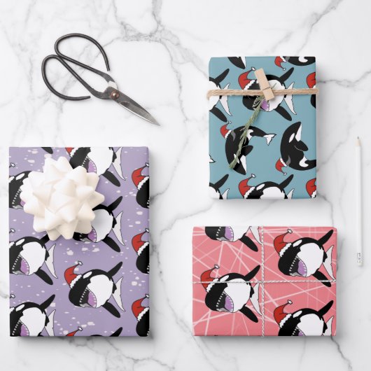 Christmas Orca Killer Whale Geschenkpapier Set (Vorderseite)