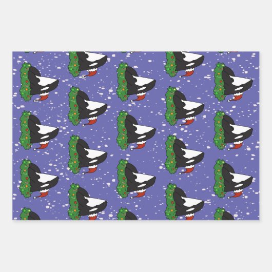 Christmas Orca Killer Whale Geschenkpapier Set (Vorderseite 2)