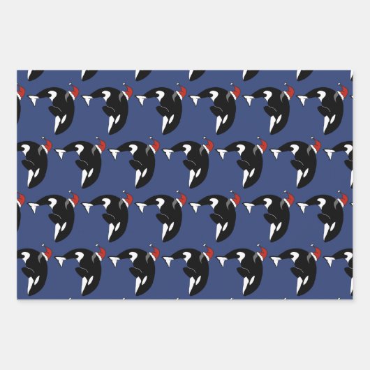 Christmas Orca Killer Whale Geschenkpapier Set (Vorderseite 3)