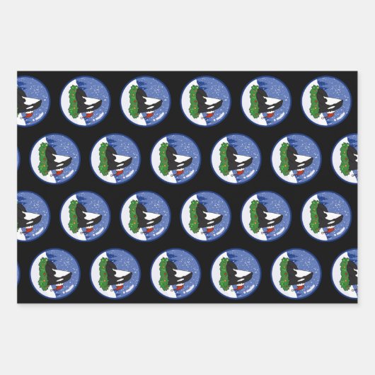 Christmas Orca Killer Whale Geschenkpapier Set (Vorderseite 2)