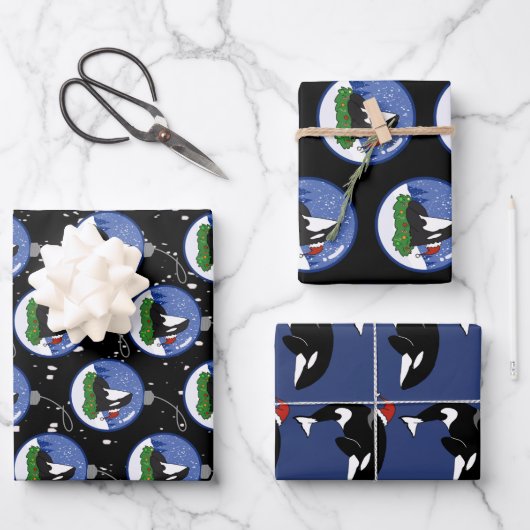 Christmas Orca Killer Whale Geschenkpapier Set (Vorderseite)