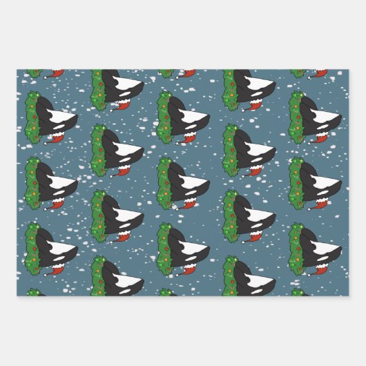 Christmas Orca Killer Whale Geschenkpapier Set (Vorderseite 3)