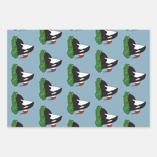 Christmas Orca Killer Whale Geschenkpapier Set (Vorderseite 2)