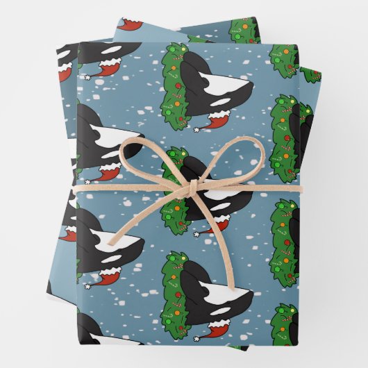 Christmas Orca Killer Whale Geschenkpapier Set (Beispiel)