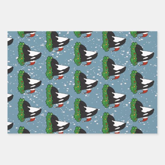 Christmas Orca Killer Whale Geschenkpapier Set (Vorderseite)