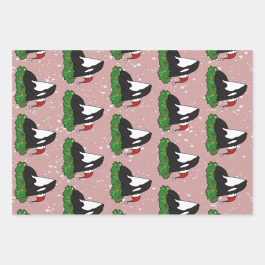 Christmas Orca Killer Whale Geschenkpapier Set (Vorderseite 3)