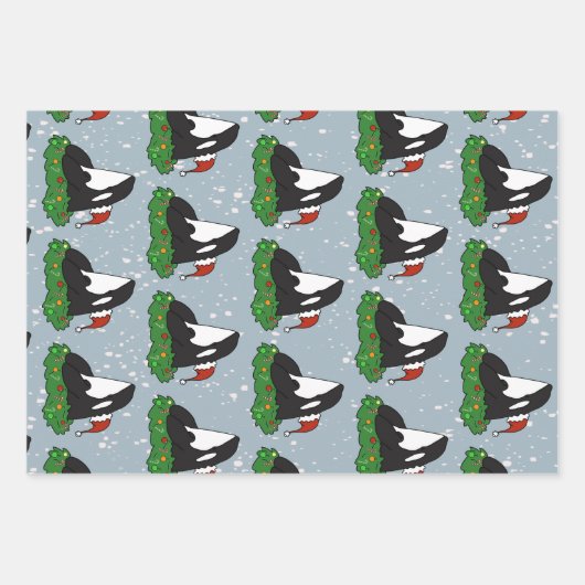 Christmas Orca Killer Whale Geschenkpapier Set (Vorderseite 2)