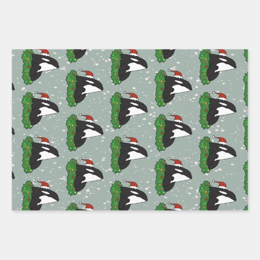 Christmas Orca Killer Whale Geschenkpapier Set (Vorderseite)