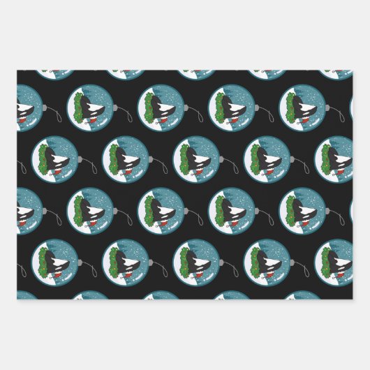 Christmas Orca Killer Whale Geschenkpapier Set (Vorderseite 2)