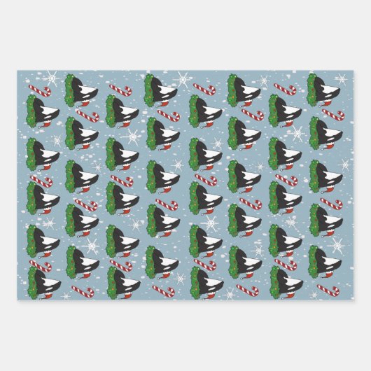 Christmas Orca Killer Whale Geschenkpapier Set (Vorderseite 2)