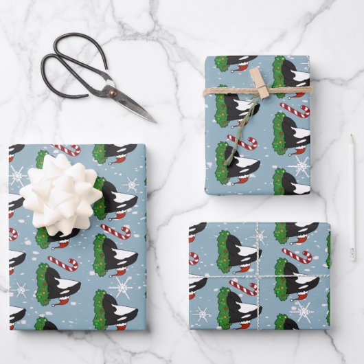 Christmas Orca Killer Whale Geschenkpapier Set (Vorderseite)