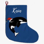 Christmas Orca Killer Whale Großer Weihnachtsstrumpf (Vorderseite)
