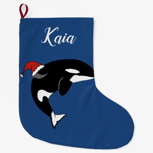 Christmas Orca Killer Whale Großer Weihnachtsstrumpf (Vorderseite)