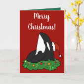 Christmas Orca Killer Whale Karte (Gelbe Blume)
