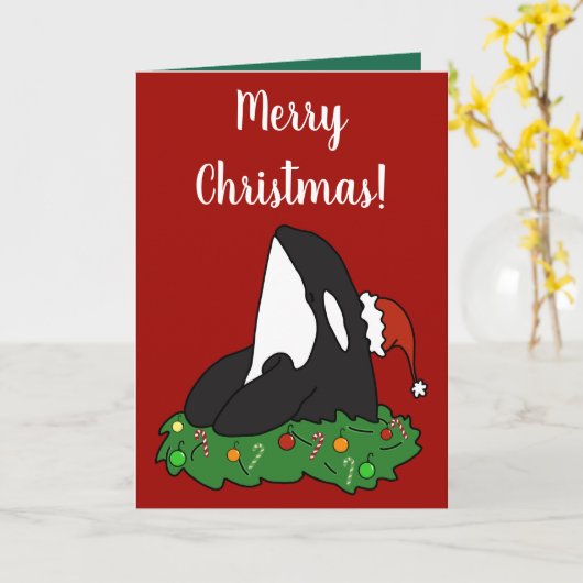 Christmas Orca Killer Whale Karte (Gelbe Blume)