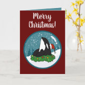 Christmas Orca Killer Whale Karte (Gelbe Blume)