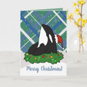 Christmas Orca Killer Whale Karte (Gelbe Blume)