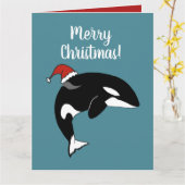 Christmas Orca Killer Whale Karte (Gelbe Blume)