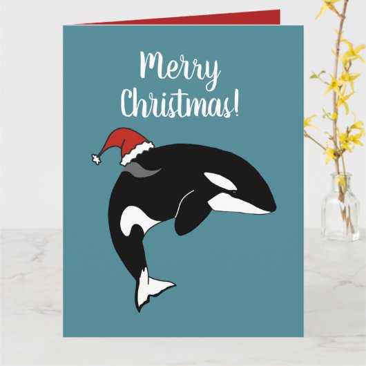 Christmas Orca Killer Whale Karte (Gelbe Blume)