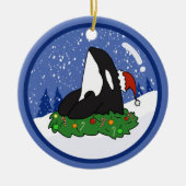 Christmas Orca Killer Whale Keramik Ornament (Vorne)