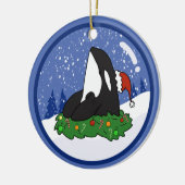 Christmas Orca Killer Whale Keramik Ornament (Links)