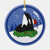 Christmas Orca Killer Whale Keramik Ornament (Hinten)