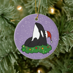 Christmas Orca Killer Whale Keramik Ornament