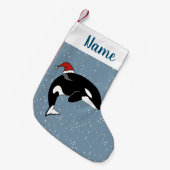 Christmas Orca Killer Whale Kleiner Weihnachtsstrumpf (Vorderansicht (hängend))