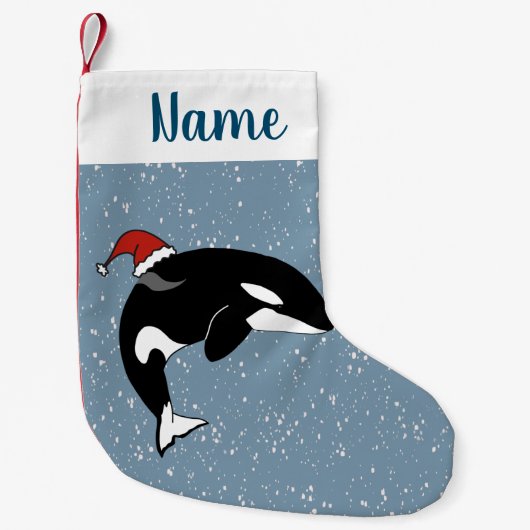 Christmas Orca Killer Whale Kleiner Weihnachtsstrumpf (Vorderseite)
