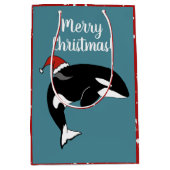 Christmas Orca Killer Whale Mittlere Geschenktüte (Vorderseite)