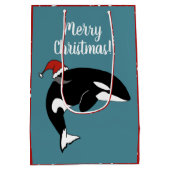 Christmas Orca Killer Whale Mittlere Geschenktüte (Rückseite)