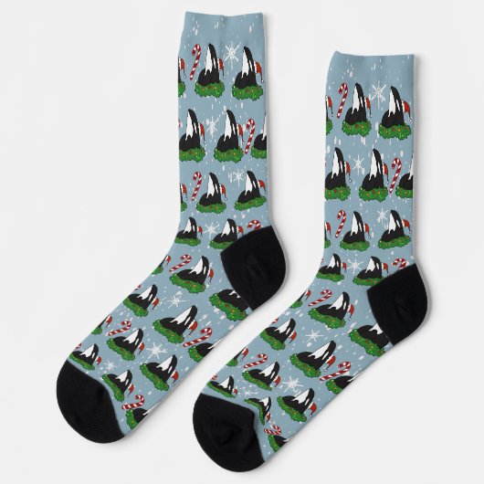 Christmas Orca Killer Whale Socken (Linkes Detail)