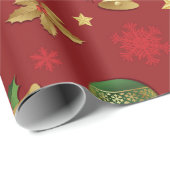 Christmas Ornamant & Candy Cane Pattern Geschenkpapier (Rolleneckpunkt)