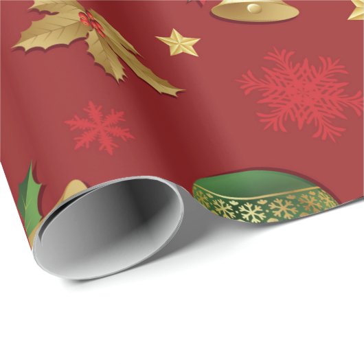 Christmas Ornamant & Candy Cane Pattern Geschenkpapier (Rolleneckpunkt)
