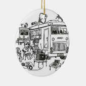 CHRISTMAS-ORNAMENS "CAMPING ODER IMPFUNG" KERAMIKORNAMENT (Rechts)