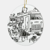 CHRISTMAS-ORNAMENS "CAMPING ODER IMPFUNG" KERAMIKORNAMENT (Links)