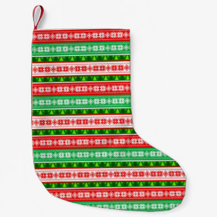 CHRISTMAS ORNAMENS DESIGN RED WHITE GREEN KLEINER WEIHNACHTSSTRUMPF