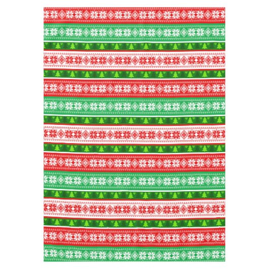 CHRISTMAS ORNAMENS DESIGN RED WHITE GREEN TISCHDECKE (Vorderseite)