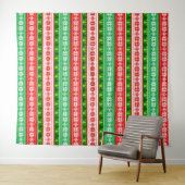 CHRISTMAS ORNAMENS DESIGN RED WHITE GREEN WANDTEPPICH (Beispiel (Horizontal))